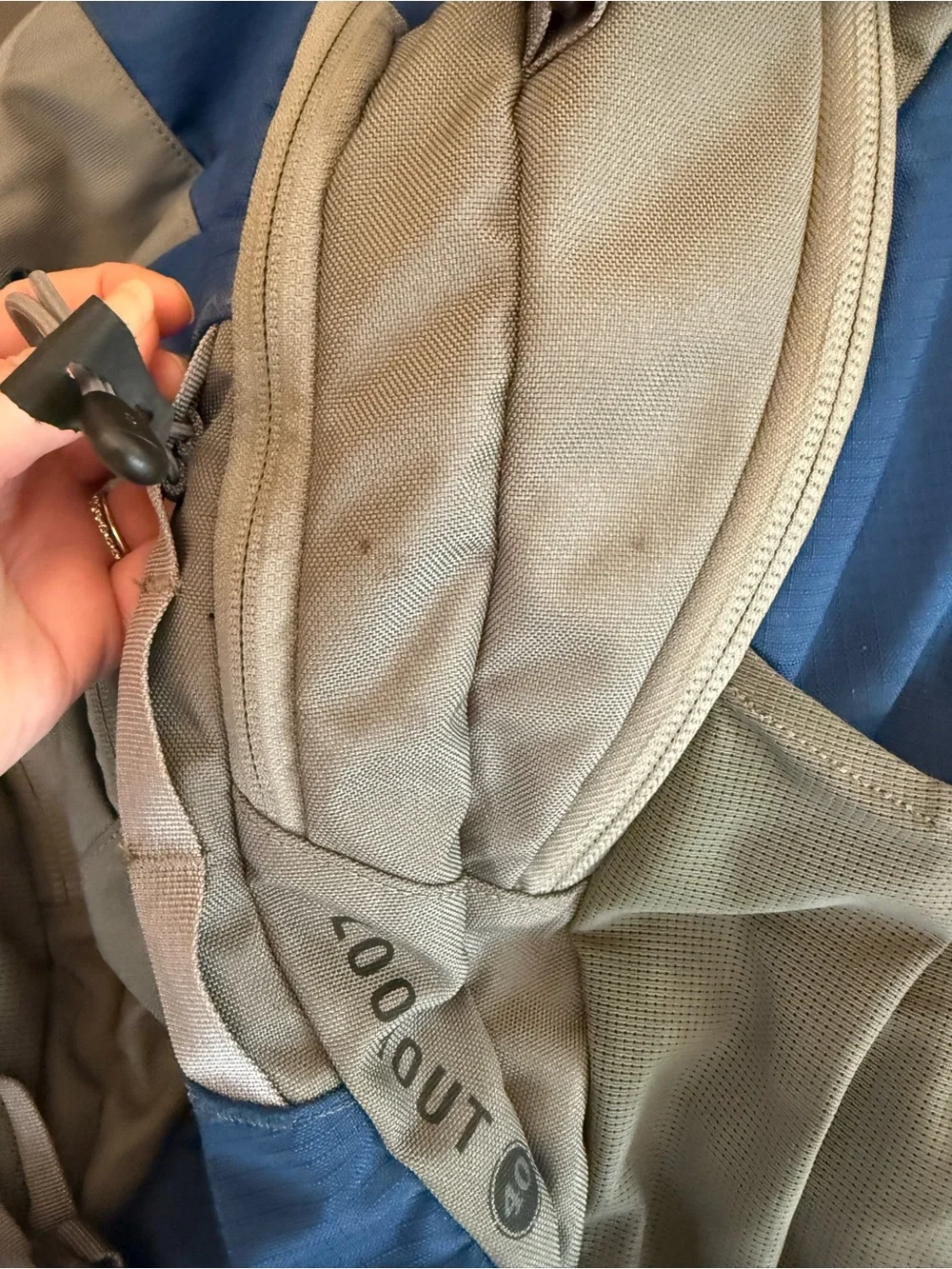 REi Lookout 40L Hiking Backpack Eco Sensitive Gray and Blue